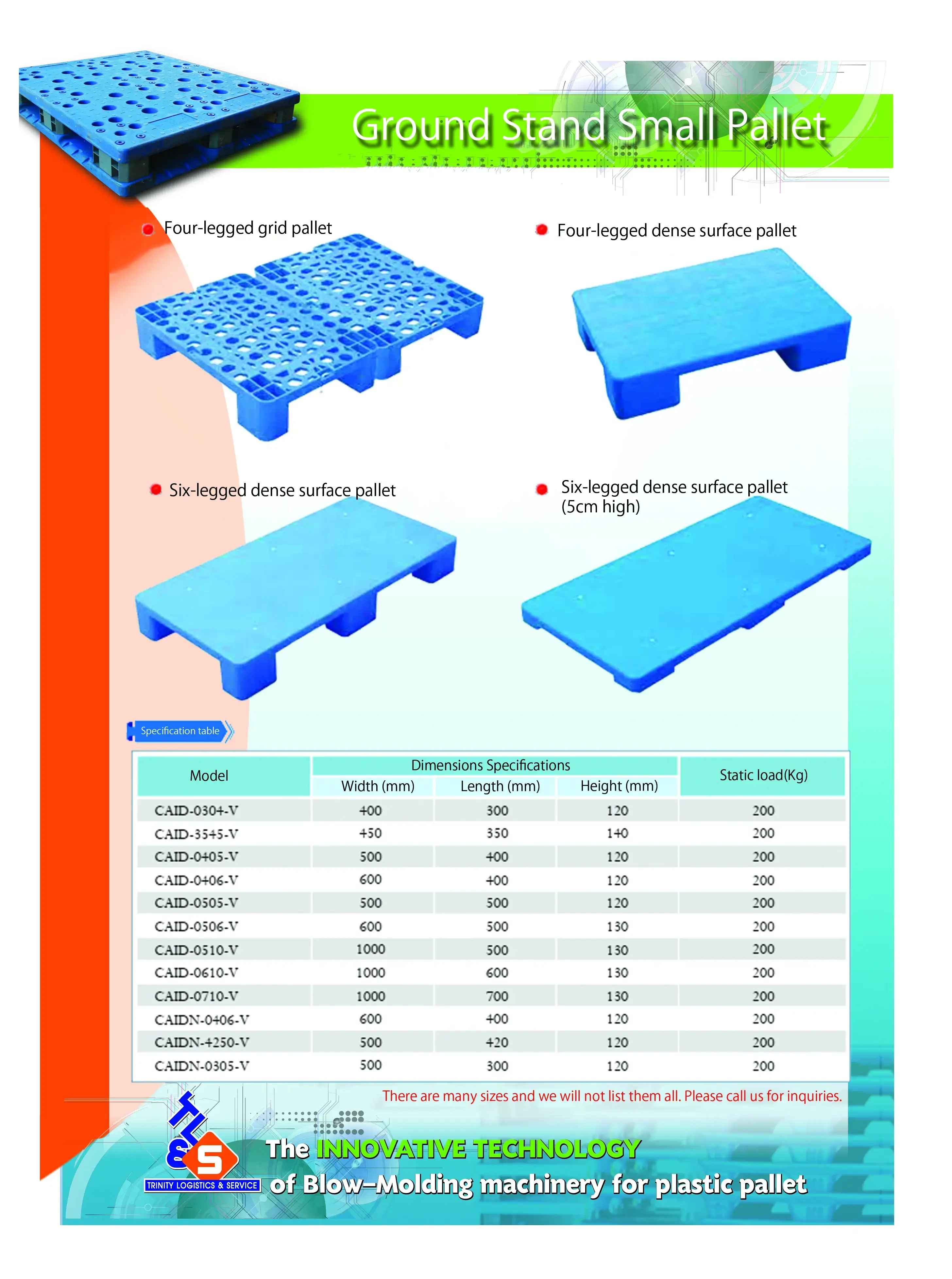 Technical Catalog for พาเลทขนาดเล็กสำหรับวางพื้น (Ground Stand Small Pallet)