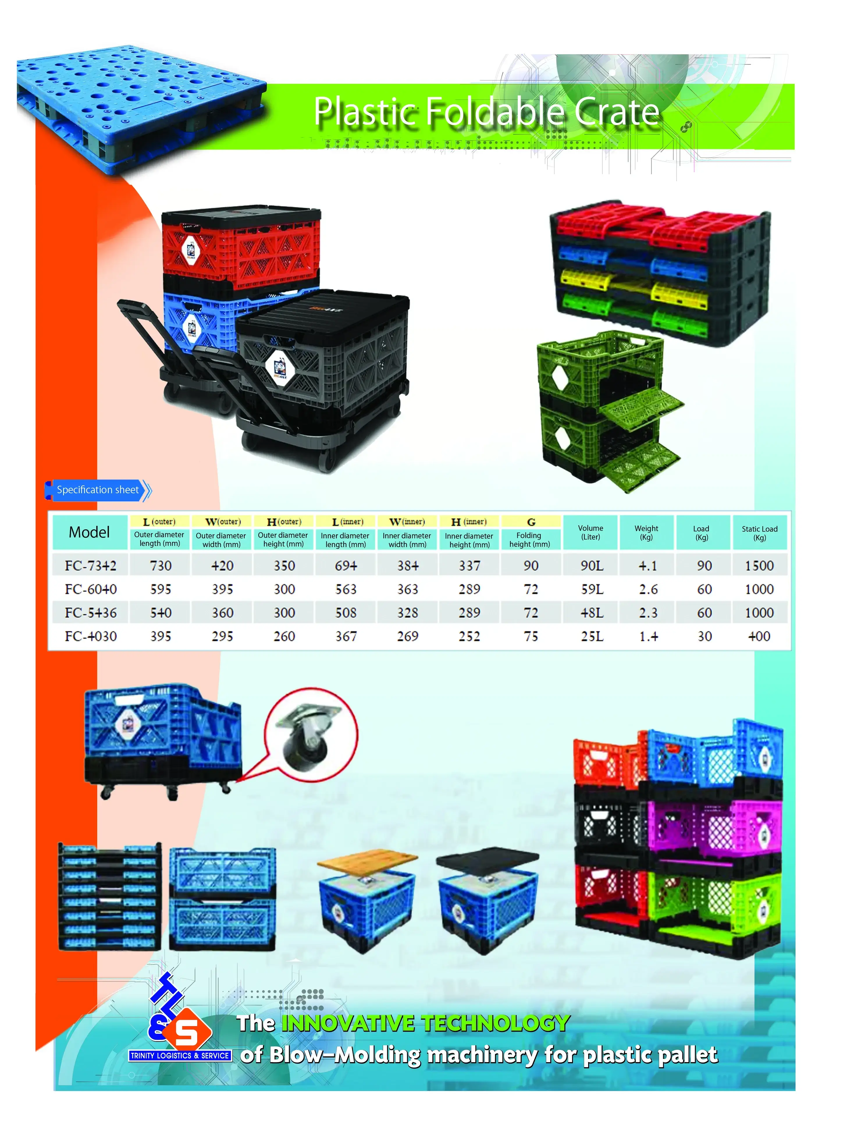 Technical Catalog for ลังพลาสติกพับได้ (Plastic Foldable Crate)